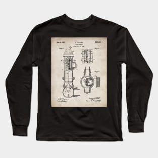 Fire Hydrant Patent - Fireman Fire House Art - Antique Long Sleeve T-Shirt